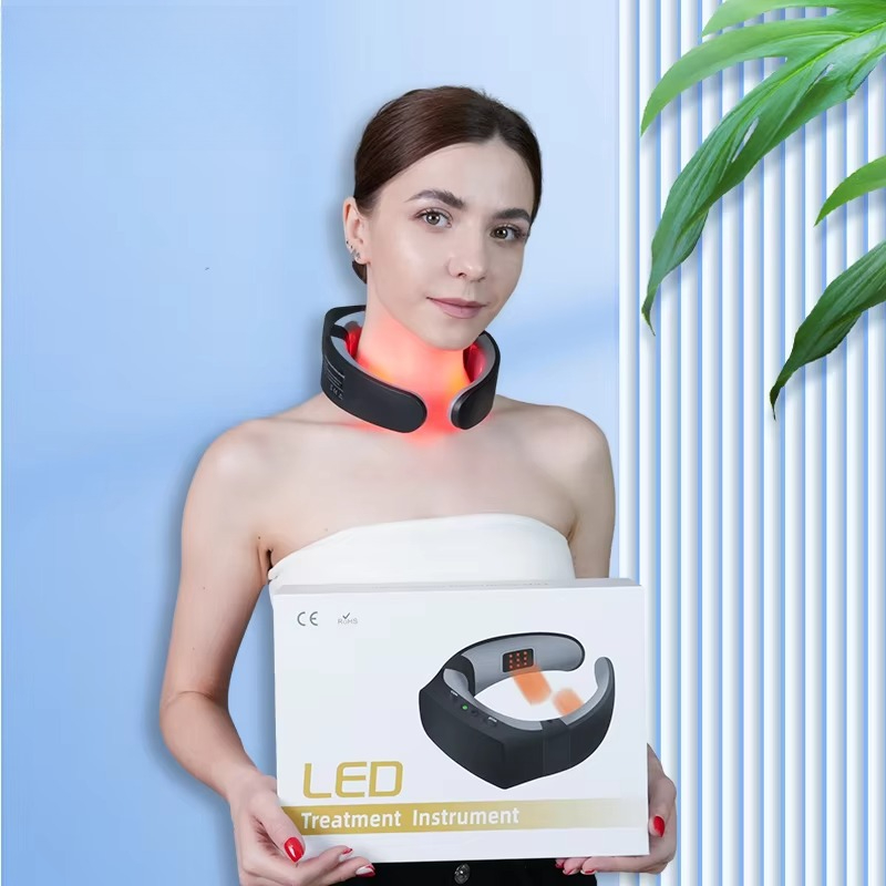 Red Light Therapy Device - การบำบัดด้วยแสงสีแดงสำหรับคอ อุปกรณ์บำบัดด้วยแสง LED สำหรับใบหน้า อุปกรณ์นวดหน้าแบบชาร์จไฟได้ อุปกรณ์เสริมความงาม