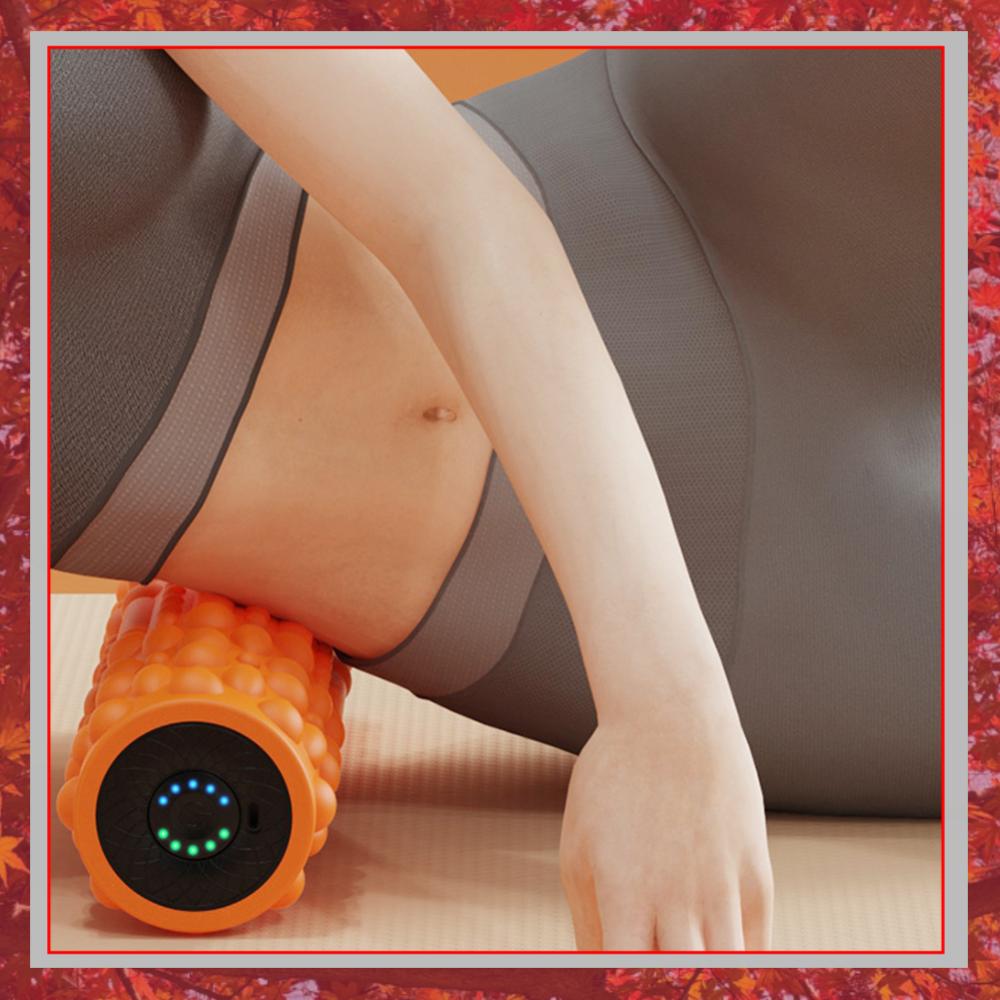Vibrating Foam Roller - ลูกกลิ้งนวดโฟมสั่นสะเทือนไฟฟ้าแบบชาร์จได้ 5 โหมด สำหรับนวดกล้ามเนื้อ เหมาะสำหรับโยคะ พิลาทิส