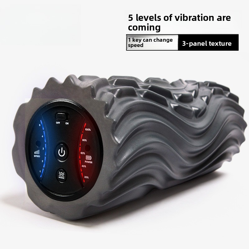 Vibrating Foam Roller - อุปกรณ์โยคะ คอลัมน์โยคะ ลูกกลิ้งโฟมไฟฟ้า ระบบสั่น 5 ระดับ