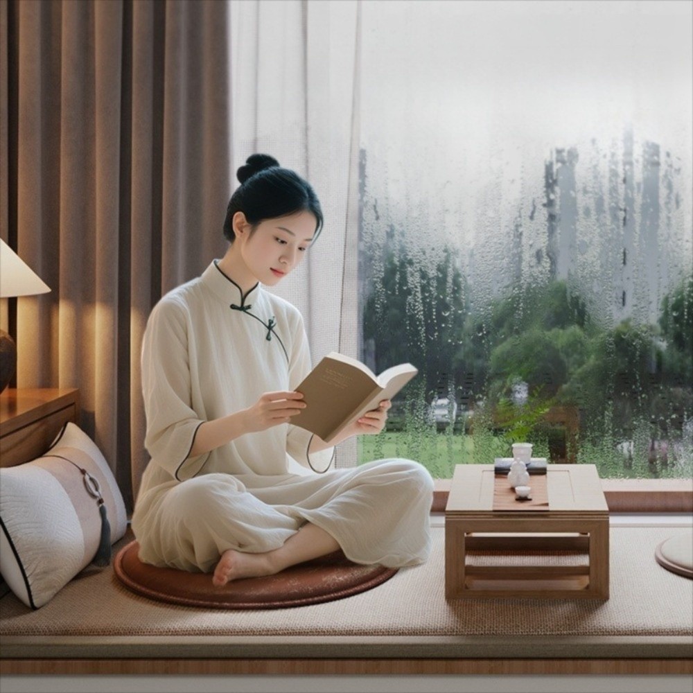Meditation Cushion Zafu - เบาะรองนั่งหนังหนานุ่มกันลื่นทรงกลม ขนาด 35/40 ซม. สำหรับเก้าอี้ทานข้าว หรือใช้สำหรับนั่งสมาธิ