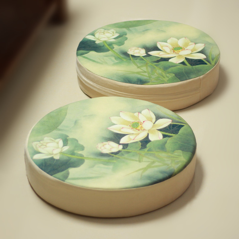 Meditation Cushion Zafu - เบาะรองนั่งแบบจีน/เบาะรองนั่งแบบถอดได้สำหรับทำสมาธิ/เบาะโยคะ/เบาะรองนั่งหนา/เบาะรองนั่งผ้าลินิน/เบาะรองนั่งแบบ Zafu