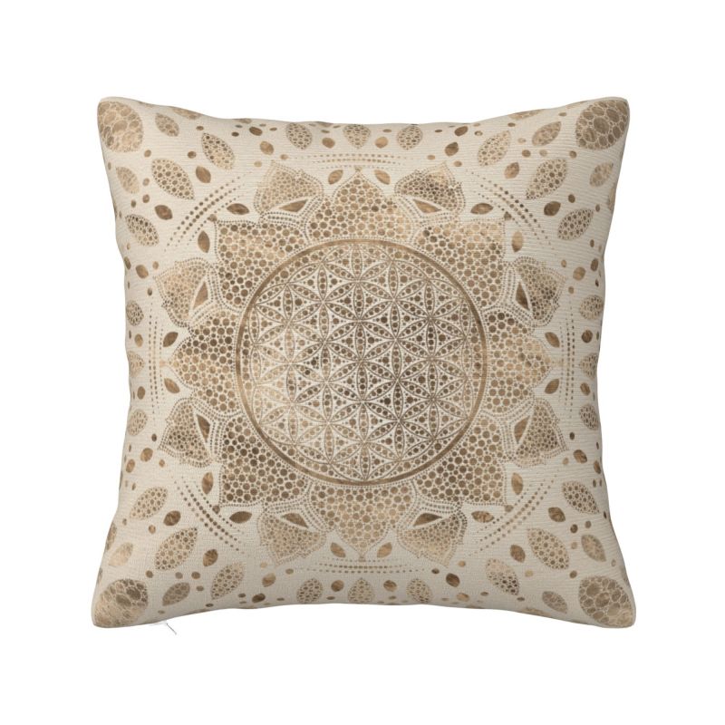 Meditation Cushion Zafu - CUSTOM ดอกไม้แห่งชีวิต Lotus Dot Art เบาะรองนั่ง