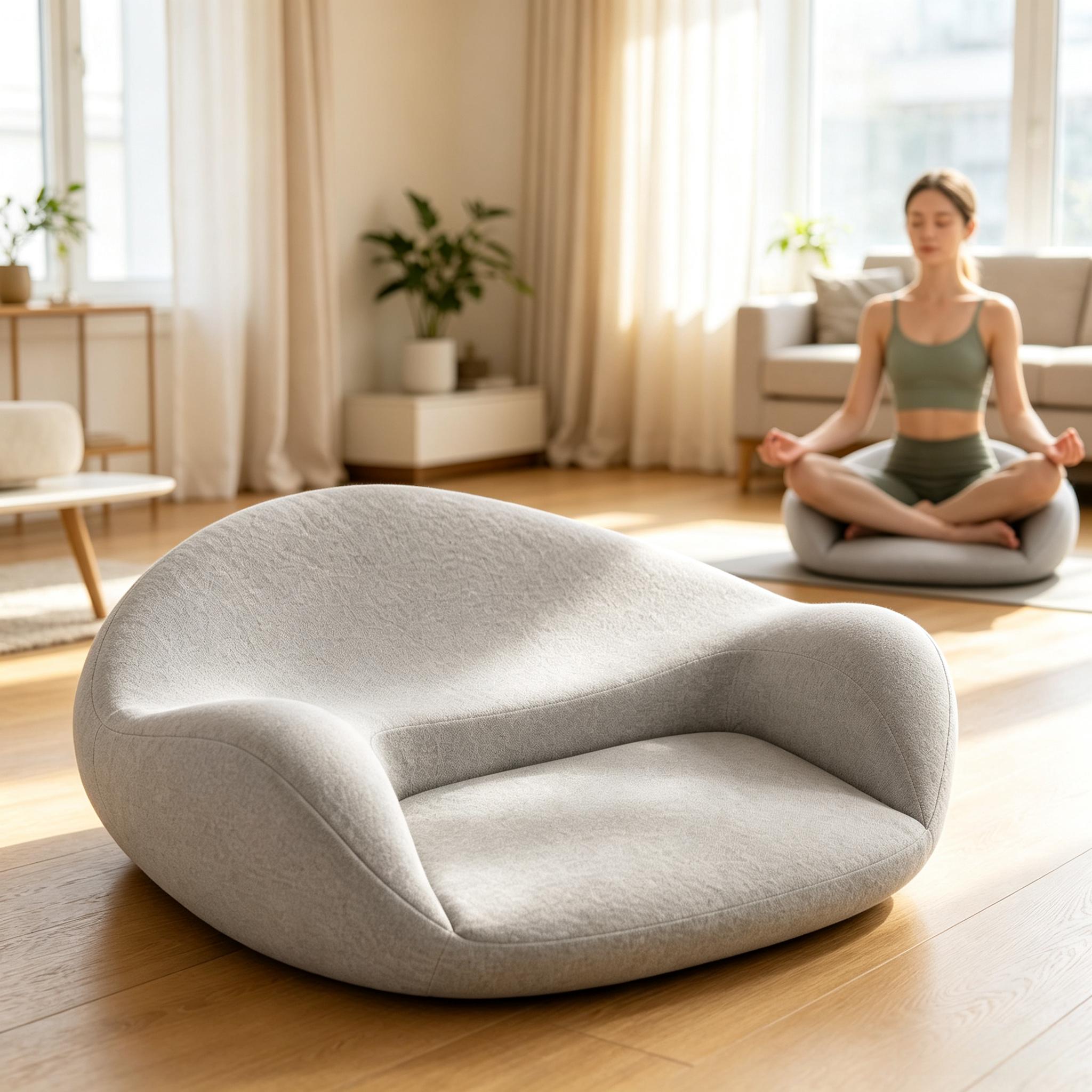 Meditation Cushion Zafu - เบาะรองนั่งสมาธิเมมโมรี่โฟม พร้อมพนักพิงตามหลักสรีรศาสตร์ ปลอกหมอนซักได้ สำหรับโยคะ นั่ง อ่านหนังสือ
