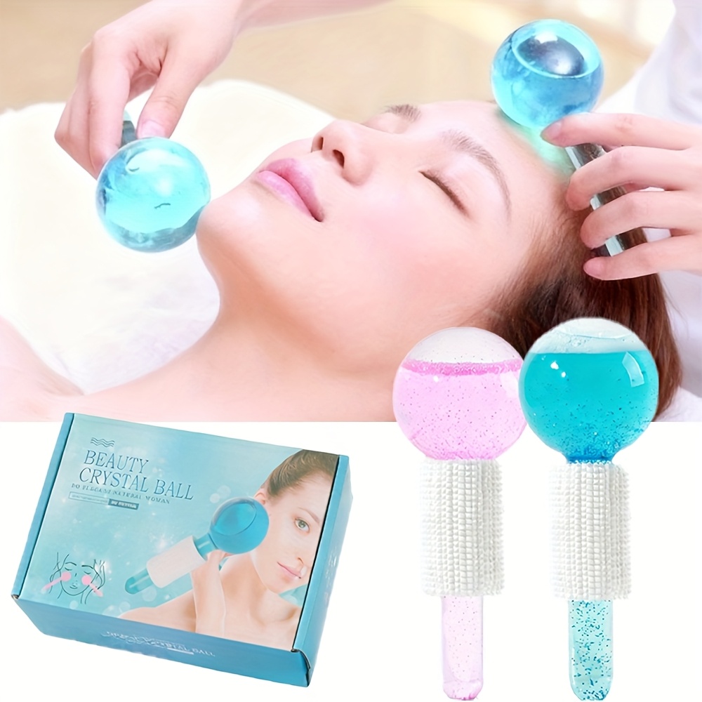 Jade Gua Sha Tool - ลูกกลิ้งน้ำแข็ง 2 ชิ้น สำหรับนวดหน้า ดวงตา ลำคอ