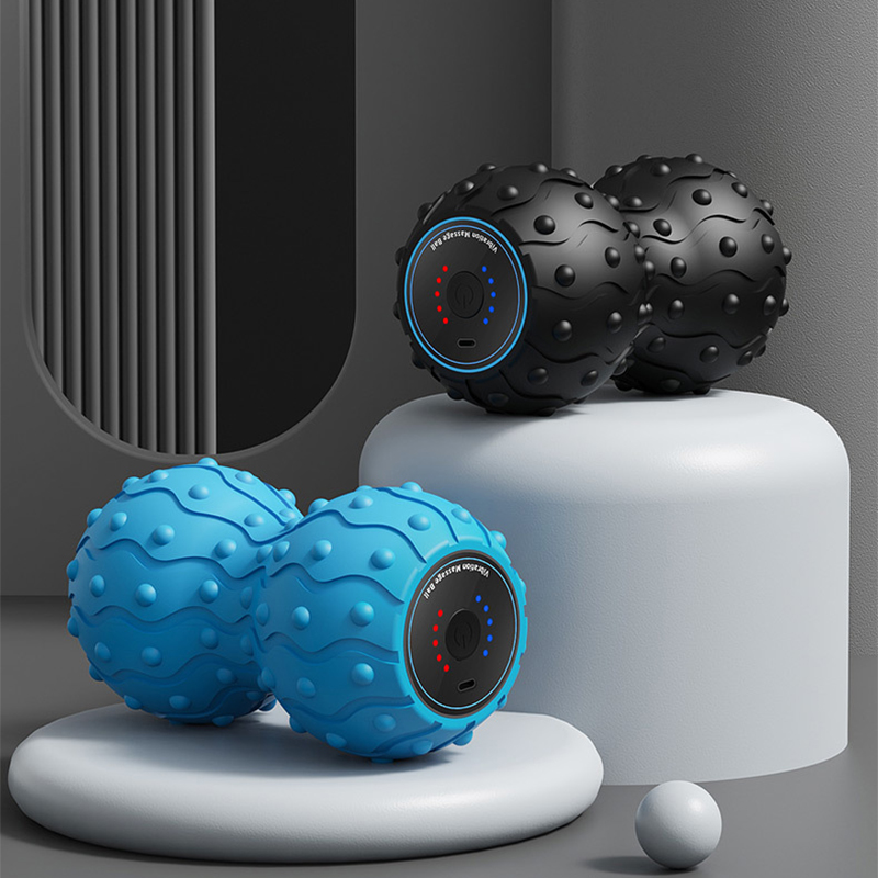 Vibrating Foam Roller - ลูกบอลนวดแบบสั่น 5 ระดับ ชาร์จไฟได้ พกพาสะดวก รูปทรงถั่วลิสง