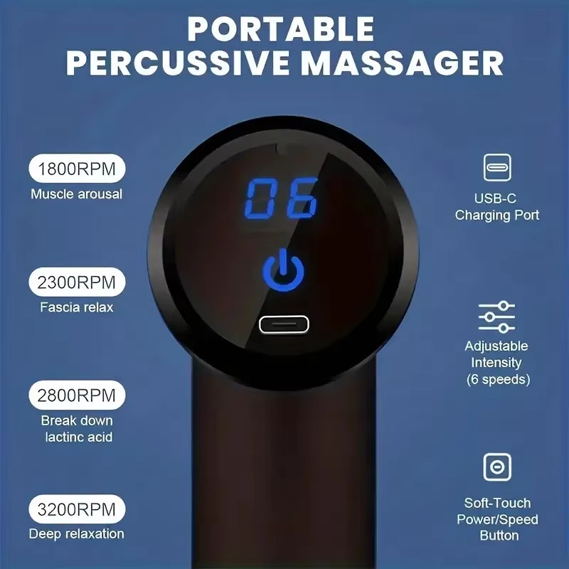 ปืนนวดแบบพกพาสีดำ, เครื่องนวดก - Massage Gun Deep Tissue บทวิจารณ์และราคา