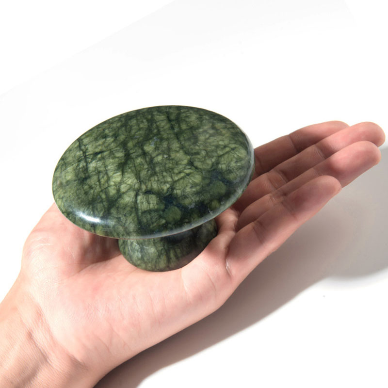 เครื่องนวดหัวเห็ดหยกธรรมชาติขน - Jade Gua Sha Tool บทวิจารณ์และราคา